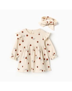 Платье для девочки и повязка «» Oranges, рост 92-98 см, молочное Крошка я