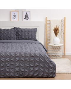 Постельное бельё дуэт Texture: dark gray, микрофибра Lovelife