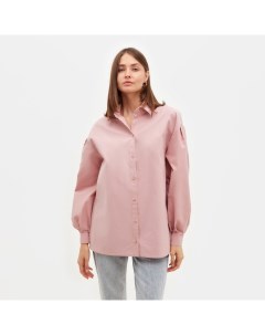 Рубашка женская с объёмными рукавами : Casual Collection, размер 50, тёмно-розовый Minaku