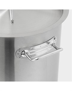 Кастрюля HoReCa, 30 л, толщина 0.8 мм, 201 сталь, дно 3.2 мм, с крышкой, с теплораспределительным слоем, индукция, нержавеющая сталь Hanna knövell