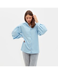 Рубашка женская с объёмными рукавами : Casual Collection, размер 50, голубой Minaku