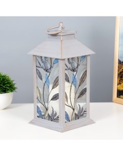 Светодиодная свеча в подсвечнике «Птичка на ветке», LED-ночник, от батареек 3×ААА, серый с золотой патиной, 14×14×29.5 см Risalux