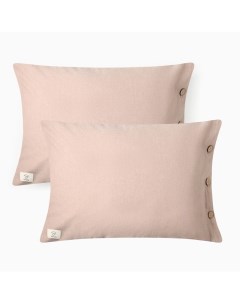 Комплект наволочек «» Denim, 50×70 см, 2 шт., бежевый, жатый хлопок, хлопок 100% Этель
