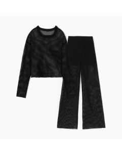 Костюм женский (лонгслив, брюки) : Casual Collection, размер 44, чёрный Minaku