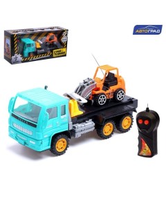 Грузовик радиоуправляемый «Эвакуатор», с погрузчиком, работает от батареек, МИКС Автоград