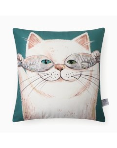 Подушка декоративная «. Счастливый котик», 40×40 см, велюр Этель