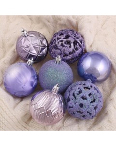 Ёлочные игрушки «Кэра», шары новогодние, d=6 см, набор 16 шт., сиреневый Зимнее волшебство