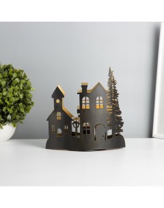 Фигурка светящаяся «Вечерний город», LED-ночник, 3×ААА, чёрный, 10.8×19.5×20 см Risalux