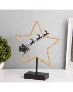 Фигурка светящаяся «Новогодние сани», LED-ночник, 3×ААА, чёрный, 7×25×33 см Risalux