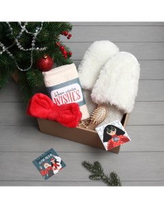 Набор новогодний подарочный «Новый год: Warm winter wishes» полотенце и аксессуары Этель