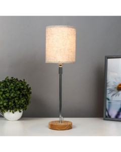 Лампа настольная 16012/1 E14 40 Вт дерево-хром 12.5×12.5×42 см Risalux