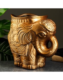 Фигурное кашпо "Слон средний", бронза 6 л/ 35х22х35 см Хорошие сувениры