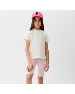 Комплект для девочки (футболка и велосипедки), розовый, рост 134 см Minaku