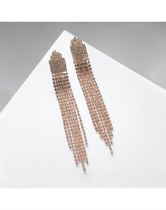 Клипсы для ушей висячие со стразами «Вечеринка», лесенка, цвет белый в золоте Qf