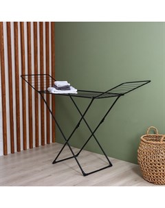 Сушилка для белья напольная складная, рабочая длина 18 м, высота от пола 95 см, ширина 54 см, чёрная Ника