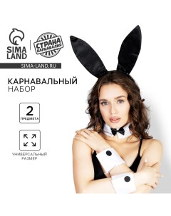 Карнавальный набор «Послушная зайка», ободок-ушки, чокер, аксессуар на запястье Страна карнавалия