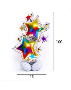 Воздушный шар фольгированный 40" «Букет звёзд», на подставке, под воздух Страна карнавалия