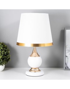 Настольная лампа Римини 1×60 Вт E27 бело-золотой 24.5×24.5×40.5 см Risalux