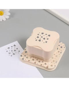 Дырокол фигурный рисунок 3.8×3.8 см «Россыпь сердец», 6.1×6.1×4.1 см Арт узор