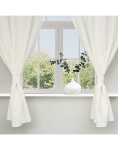 Комплект штор для кухни с подхватами Kitchen linen, 150×176 см-2 шт., 100% лён 240 г/м² Этель