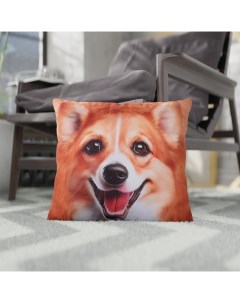 Подушка декоративная «Корги», 38×38 см, микрофибра Этель