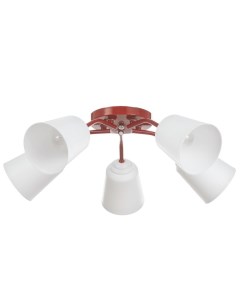 Люстра на потолок «Онлайн», 5×15 Вт, Е27, красный, 52×52×15 см Bayerlux
