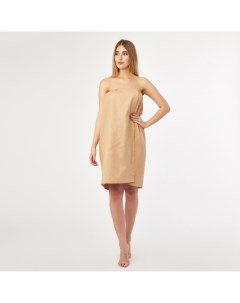 Полотенце вафельное для бани «» (парео женское), 80×144 см, цвет бежевый Экономь и я