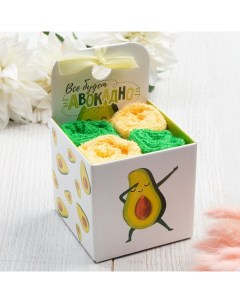 Салфетки махровые «. Всё будет авокадно», 4 шт., 30×30 см, хлопок 100%, жёлтые/зелёные Этель