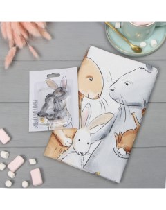 Набор «Светлая пасха»: полотенце 40×73 см, саржа 190 г/м², формочки для печенья Этель