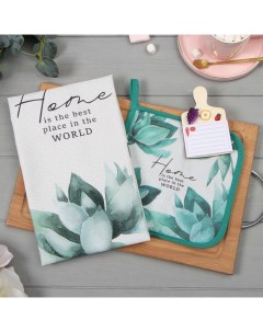 Набор подарочный Home: полотенце 40×73 см, прихватка 19×19 см, магнит 11×7 см Этель