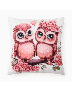 Подушка декоративная «. Совушки», 40×40 см, велюр Этель