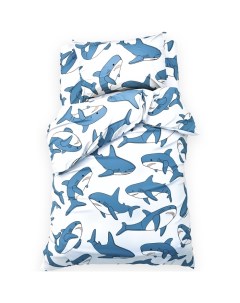 Постельное бельё 1.5-спальное «» Funny shark (вид 2), бязь Этель