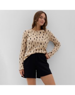 Пижама новогодняя женская (лонгслив, шорты) «Елки», размер 40-42 Kaftan