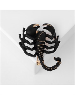 Брошь «Скорпион», цвет чёрный в золоте Qf