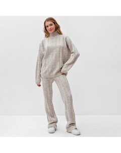 Костюм женский (джемпер, брюки) : Knitwear Collection, размер 42-44, капучино Minaku