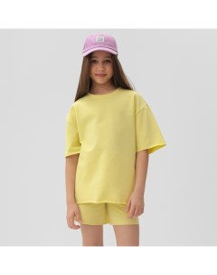 Комплект для девочки (футболка, шорты) лимонный, рост 158 см Minaku