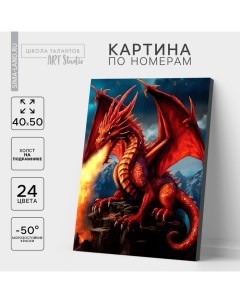 Картина по номерам на холсте с подрамником «Властный дракон», 40 х 50 см Школа талантов