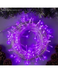 Гирлянда «Нить» 20 м, IP20, прозрачная нить, 200 LED, свечение фиолетовое, 8 режимов, 220 В Luazon lighting