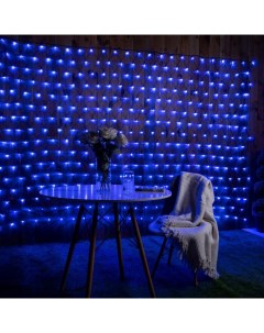 Гирлянда «Сеть» 2×3 м, IP44, УМС, тёмная нить, 384 LED, свечение синее 220 В Luazon lighting