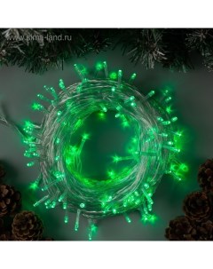Гирлянда «Нить» 20 м, IP20, прозрачная нить, 200 LED, 8 режимов, 220 В, свечение зелёное Luazon lighting