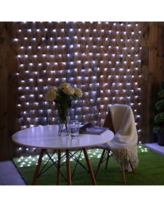 Гирлянда «Сеть» 2×3 м, IP44, УМС, тёмная нить, 384 LED, свечение белое, 220 В Luazon lighting