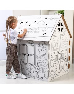 Набор для творчества «Дом-раскраска: », дом из картона Синий трактор