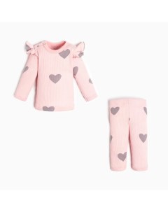 Костюм: джемпер и легинсы «Сердца», рост 68-74 см, розовый Крошка я