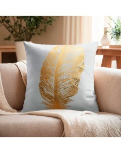 Наволочка декоративная «Перо» 42×42 см, велюр Этель