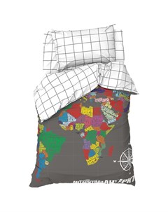 Постельное бельё 1.5-спальное «. Карта мира», бязь Этель