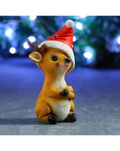 Фигурка полистоун «Олененок новогодний», 16×8×8 см Хорошие сувениры