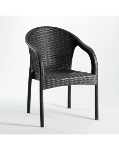 Кресло садовое «Ротанг», пластик, 64×58.5×84 см, тёмно-коричневое Шафран