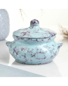 Горшочек для запекания «Романтика», 500 мл, 13×9,5 см, голубой Борисовская керамика