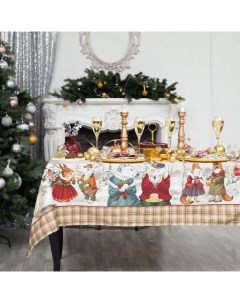 Набор новогодний Winter holidays: скатерть 150×180 см ±3 см с ГМВО, салфетка 40×40 см- 8 шт., 100% хлопок Этель