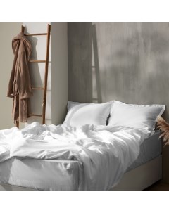 Простыня на резинке евро SL Home Tencel, 200×200+30 см, белая, тенсель Sima-land home